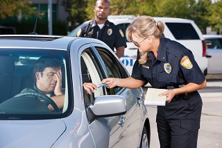 Police giving traffic citation