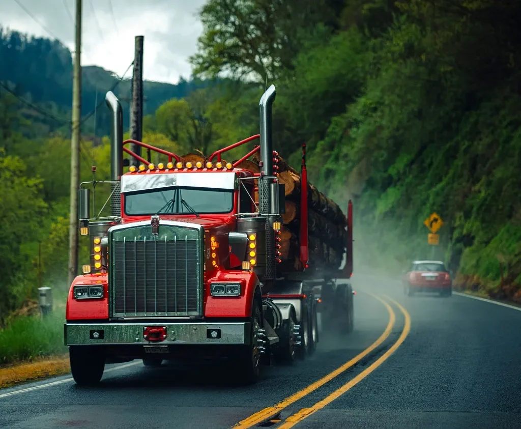 Semi truck on highway illustrating commercial trucking liability insurance costs